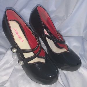 Bertie Page Mary Jane Pumps with Pearls
